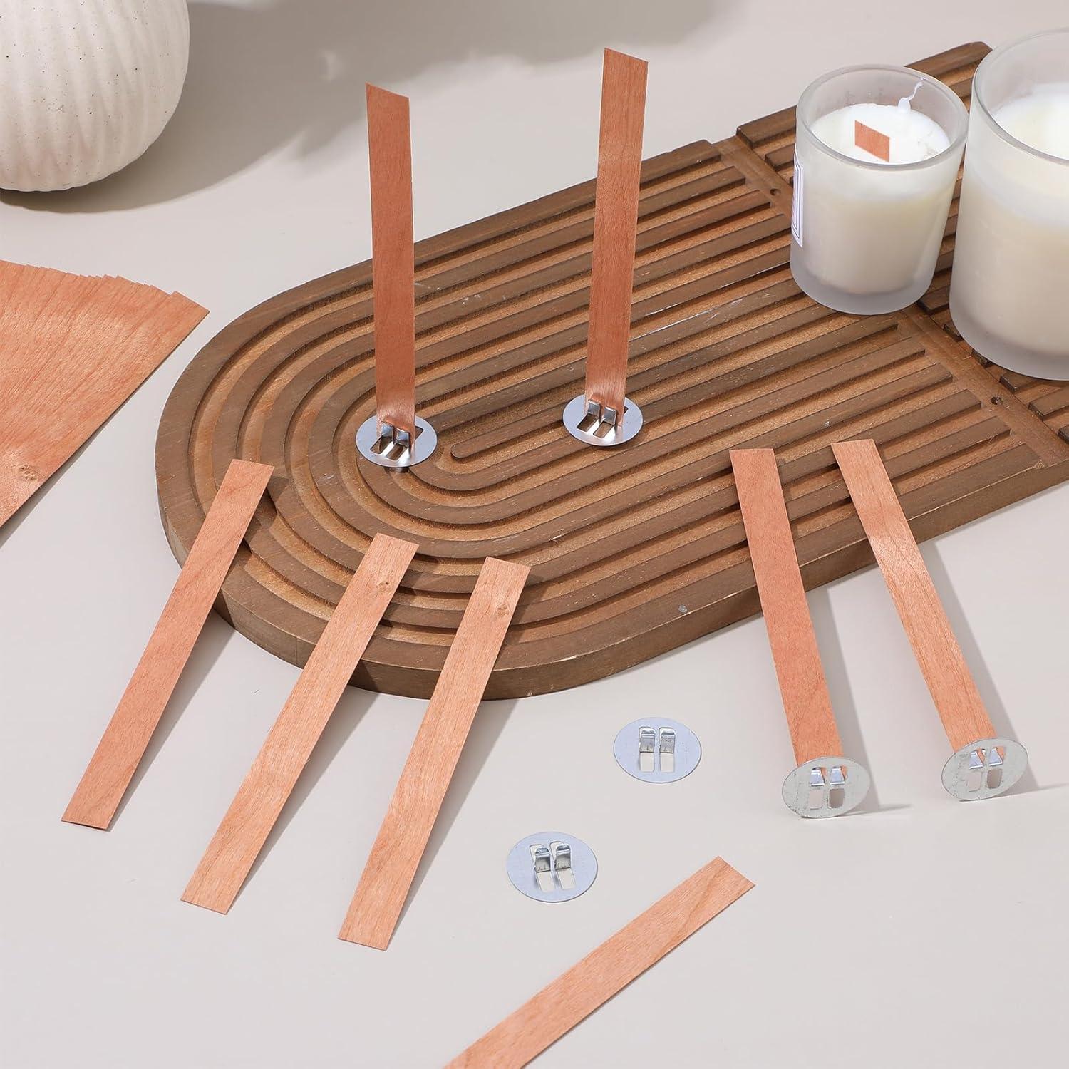 Candle Making Course - 60 Stoppini in Legno per Candele,